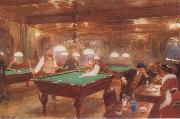 Jean Beraud The Billiard Parlour oil painting artist